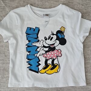 Disney White and Blue Mickey Mouse Short Sleeve Tee